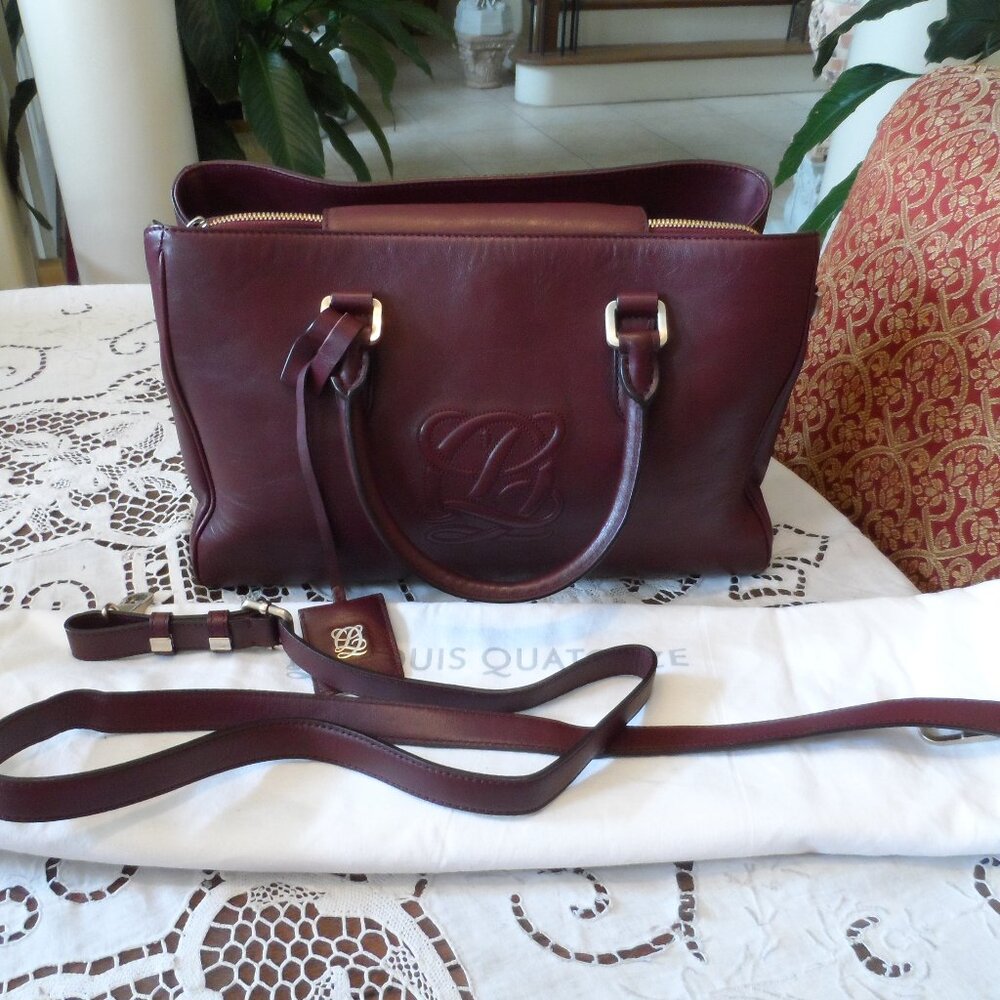 New Louis Quatorze Burgundy Leather Satchel/Crossbody Bag